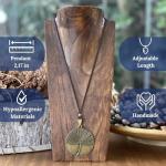 Long Dandelion Necklace for Women with Black Cord – Boho Pendant Necklace Handmade – Nature Inspired Jewellery Gift for Her – ASTER ALHELÍ