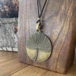 Long Dandelion Necklace for Women with Black Cord – Boho Pendant Necklace Handmade – Nature Inspired Jewellery Gift for Her – ASTER ALHELÍ