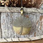 Long Dandelion Necklace for Women with Black Cord – Boho Pendant Necklace Handmade – Nature Inspired Jewellery Gift for Her – ASTER ALHELÍ