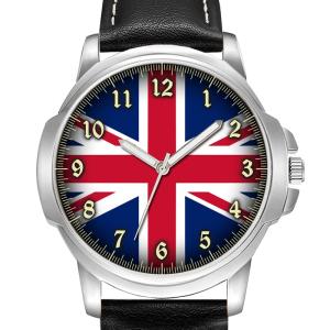 UNION JACK UK UNITED KINGDOM FLAG CUSTOMIZED MEN'S GENTS WRIST WATCH BIRTHDAY FATHER'S DAY BEST GIFT ENGRAVED