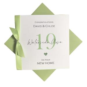 New Home Card Greeting Card, Personalised Gift for Couple Family Congratulations House Warming- Colour Choice - Various Designs (House Number)