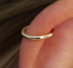 Gold Cartilage Earring - 18 Gauge 8mm Gold Helix Hoop - 14k Gold Filled Helix Earrings for Women - Small Cartilage Hoops