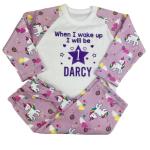 Girls Personalised Birthday Princess Pyjamas, When I Wake Up Birthday Girls Unicorn PJs (4-5 Years)
