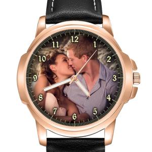 CUSTOM ENGRAVED GENTS MENS PHOTO WRIST WATCH BIRTHDAY ANNIVERSARY CHRISTMAS BEST GIFT