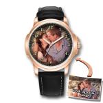 CUSTOM ENGRAVED GENTS MENS PHOTO WRIST WATCH BIRTHDAY ANNIVERSARY CHRISTMAS BEST GIFT