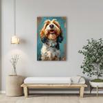 Basset Griffon Vendeen (Grand) Painted Illustration Canvas Art Print - Canine Charm, Dog Lovers' Delight, Vivid Brushwork, Whimsical Decor, Collectible Artistry