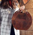 KALATING Handmade Womens Leather Handbag Tote Shoulder Bag Ladies Hand bag Medium Brown