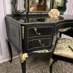Luxurious Dressing Table High Gloss Black & Gold Olympus Furniture