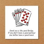 Funny Bridge/Poker Birthday Card - Card Game - Funny humorous rude adult card