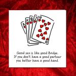 Funny Bridge/Poker Birthday Card - Card Game - Funny humorous rude adult card