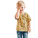 Leopard Dots organic cotton kids t-shirt, Round Neck tshirt for girls, Short sleeve summer clothes for boys, Unisex toddler tshirts (9-12 Months)