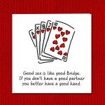 Funny Bridge/Poker Birthday Card - Card Game - Funny humorous rude adult card