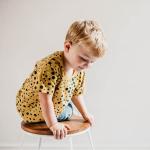 Leopard Dots organic cotton kids t-shirt, Round Neck tshirt for girls, Short sleeve summer clothes for boys, Unisex toddler tshirts (9-12 Months)