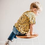 Leopard Dots organic cotton kids t-shirt, Round Neck tshirt for girls, Short sleeve summer clothes for boys, Unisex toddler tshirts (9-12 Months)