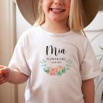 Flower Girl T-Shirt | Wedding Proposal Gift for Kids | Bridal Party Wedding Day Children Girl | Baby Toddler Wedding Top | Pink Design