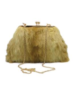 Faux fur clutch handbag, luxury brown faux fur clutch bag, handmade clutch/handbag, occasional clutch,HANDMADE IN THE UK/FREE DELIVERY