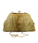 Faux fur clutch handbag, luxury brown faux fur clutch bag, handmade clutch/handbag, occasional clutch,HANDMADE IN THE UK/FREE DELIVERY