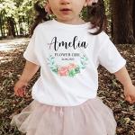 Flower Girl T-Shirt | Wedding Proposal Gift for Kids | Bridal Party Wedding Day Children Girl | Baby Toddler Wedding Top | Pink Design