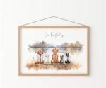Pet Portrait Watercolour Art, Personalised Gifts from the Dog, Dog Memorial Gifts, Custom Print, Cat Loss, Dog Mum, Dog Dad, Pet Owners Gift, Birthday, Mothers Day, Fathers Day UNFRAMED Print