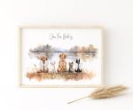 Pet Portrait Watercolour Art, Personalised Gifts from the Dog, Dog Memorial Gifts, Custom Print, Cat Loss, Dog Mum, Dog Dad, Pet Owners Gift, Birthday, Mothers Day, Fathers Day UNFRAMED Print