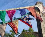 Handmade bunting made from recycled sari flags. Boho Eco friendly bunting flags for the garden or home. Party bunting, wedding bunting, garden bunting