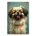 Pekingese Dog Canvas Art Print: Painted Illustration of Regal Canine, Pet Portrait, Animal Lover Gift, Home Decor, Collectible Artwork