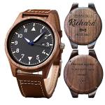 Personalised Walnut Wood Wooden Date Watch, Groomsmen Gift, Mens Gift, Mens Watch, Watch for Hushand