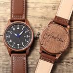 Personalised Walnut Wood Wooden Date Watch, Groomsmen Gift, Mens Gift, Mens Watch, Watch for Hushand