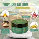 Beef Tallow Whipped Cream Moisturiser – Ylang Ylang Fragrant Oil, Jojoba Oil, Vitamin E, A, D, K | Face, Body, Cracked Heels | 100% Organic Grass Fed Tallow | Made in UK by (CJ TALLOW) Net Wt 60ml