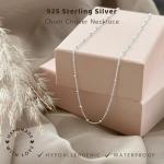 Annika Bella Sterling Silver Chain Choker Necklace, Length 13-16 Inches, 925 Stacking Chokers for Women and Teens, Waterproof, Minimalist Jewellery (Ball Satellite Chain)