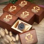 Personalised Walnut Wood Wooden Date Watch, Groomsmen Gift, Mens Gift, Mens Watch, Watch for Hushand
