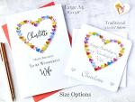 Personalised Birthday Card for Wife, Handmade Luxury Romantic Love Heart & Name, Colourful 3D