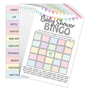 Baby Shower Bingo - Neutral Unisex/Boy/Girl - 20 Players - Perfect Party Game! (Rainbow/Neutral)
