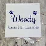 Little Secrets Clothing Personalised Pet Memory Keepsake Box, Dog Cat Memorial Remembrance Large White Gift Box