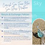 Seafoam Blue Cornish Seaglass Necklace with a 925 Sterling Bail and Snake Chain - Medium - Gift Boxed - A13