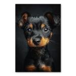 English Toy Terrier (Black & Tan) Painted Illustration Art Print – Canine Elegance, Dog Lover Gift, Pet Portrait, Detailed Realism, Home Decor, Collectible