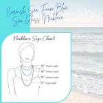 Seafoam Blue Cornish Seaglass Necklace with a 925 Sterling Bail and Snake Chain - Medium - Gift Boxed - A13