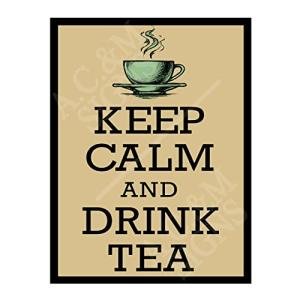 Keep Calm And Drink Tea Kitchen Sign Metal Plaque For Kitchen Home Bar Pub Man Cave Shed Garden Food Sign Home Decor Ref2294 (8x6 inches (Approx) 20cmx15cm)