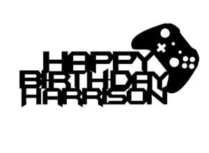 Personalised X-Game Card Cake Topper, Birthday, Celebration, Video Game, Gaming, Handmade