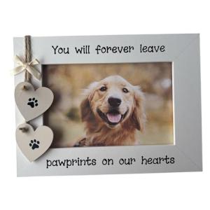 Handcrafted Dog Pet Loss Remembrance Photo Frame, 6x4 inches, White Frame, Gift for Grieving Pet Lovers
