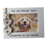 Handcrafted Dog Pet Loss Remembrance Photo Frame, 6x4 inches, White Frame, Gift for Grieving Pet Lovers