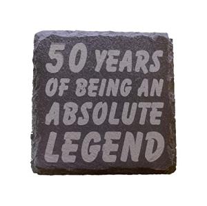 50th Birthday Gifts Men Funny Slate Coaster - 50th Birthday Gifts for Women Friend - 50th Birthday Ideas for Men - Novelty and Funny 50th Birthday Gifts