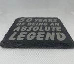 50th Birthday Gifts Men Funny Slate Coaster - 50th Birthday Gifts for Women Friend - 50th Birthday Ideas for Men - Novelty and Funny 50th Birthday Gifts