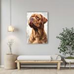 Dogue de Bordeaux Painted Illustration, Canvas Art Print, Canine Portrait, Dog Lovers Collectible, French Mastiff, Home Decor, Pet Artistry