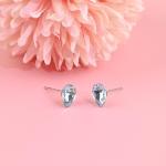 Weviway Silver Aquamarine Stud Earrings for Women Girls Blue Teardrop Earrings 925 Sterling Silver Cubic Zirconia Stud Earrings Handmade Crystal Earrings for Gifts
