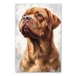 Dogue de Bordeaux Painted Illustration, Canvas Art Print, Canine Portrait, Dog Lovers Collectible, French Mastiff, Home Decor, Pet Artistry