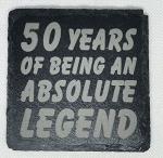 50th Birthday Gifts Men Funny Slate Coaster - 50th Birthday Gifts for Women Friend - 50th Birthday Ideas for Men - Novelty and Funny 50th Birthday Gifts