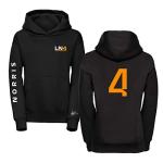 Studio 24 Signature Collection Lando Norris Hoodie Norris Signature 4 Printed F1 Hooded Sweater 2022 McLaren Hoody No. 4 Free UK Shipping (L, Black)