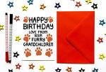 Birthday Card From Furry Grandchildren, Dogs, Cats, Pets, For Grandad, Grandma, Grandparent