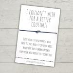 Cousin Gifts, Cousin Wish Bracelet, Cousin Birthday Gifts, Cousin Bracelet, Gifts for Cousin, Letterbox Gift, Best Cousin Gifts, Special Cousin Gifts Make a Wish Bracelet